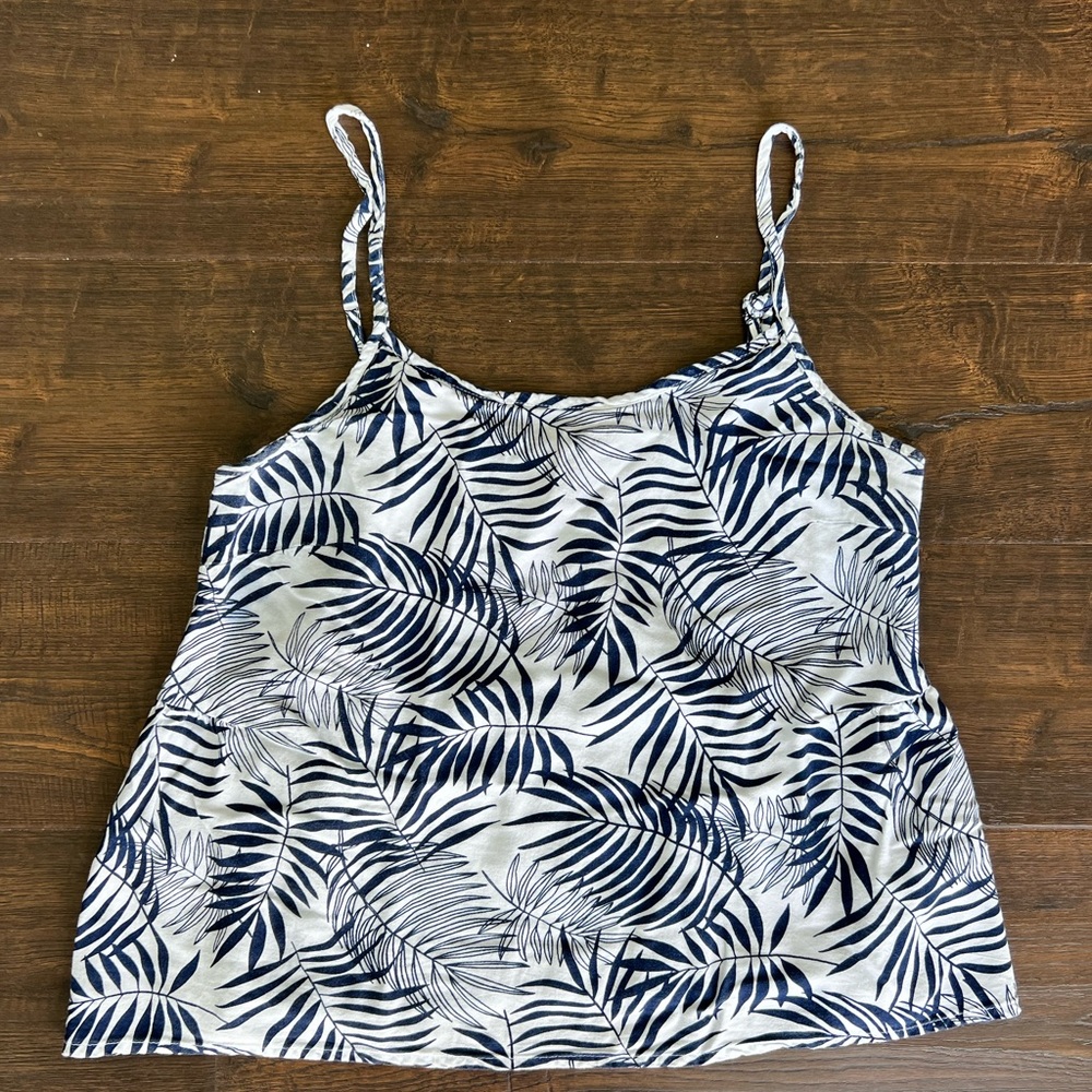 Martha Stewart Blue and White Leaf Camisole
